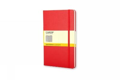 Moleskine Large Squared Hardcover Notebook Scarlet Red