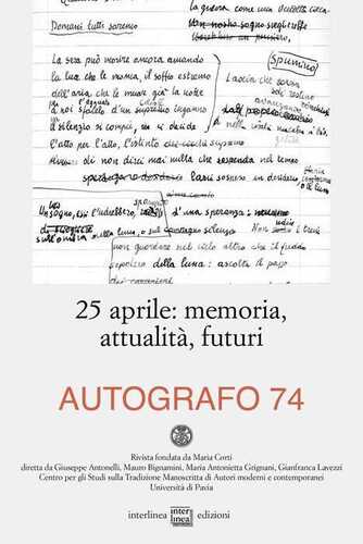 25 aprile. Memoria, attualità, futuri
