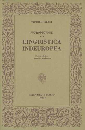 Introduzione alla linguistica indeuropea