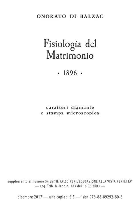 Fisiologia del matrimonio. Ediz. a caratteri diamante e stampa microscopica