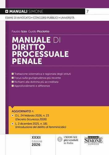 Manuale di diritto processuale penale