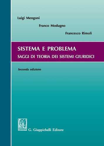 Sistema e problema. Saggi di teoria dei sistemi giuridici