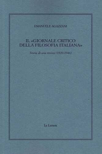 Il «Giornale critico della filosofia italiana». Storia di una rivista (1920-1946)