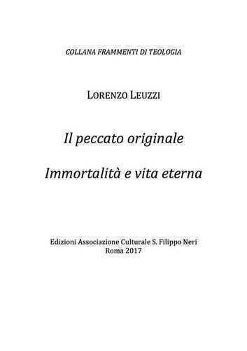 Il peccato originale. Immortalità e vita eterna
