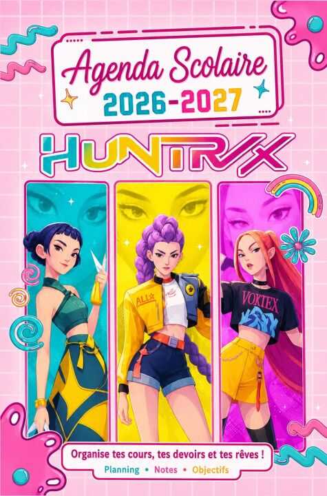 Agenda Scolaire 2026-2027 K Pop Demon Hunters - Planificateur pour Élèves du Primaire, Collège
