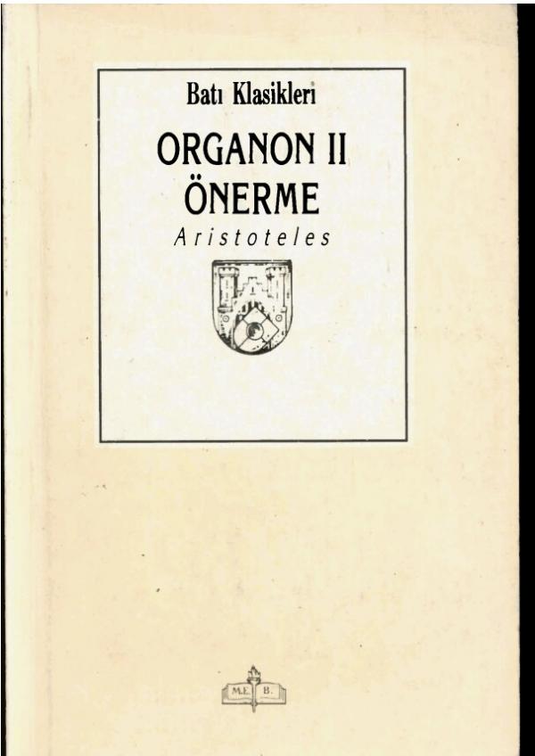 Organon 2 - Önerme — Aristotelés