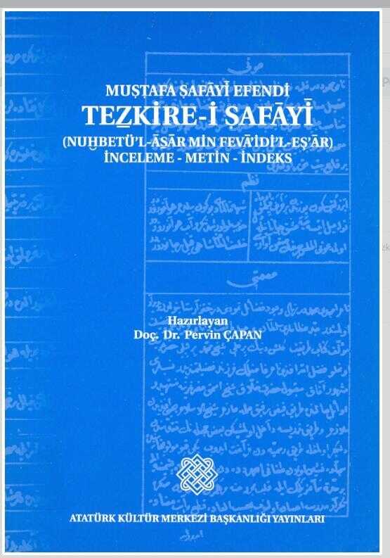 Mustafa Safayi Efendi Tezkire-i Safayi