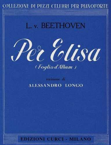 Per Elisa. Per pianoforte. Spartito