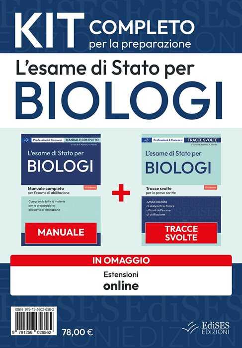 L'esame di Stato per biologi. Kit completo. Manuale teorico e Tracce svolte per l'Esame di abilitazione professionale. Con espansione online