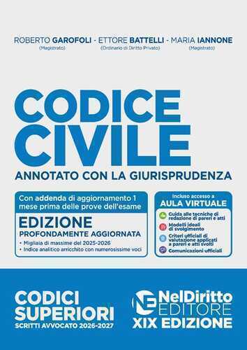 Codice Civile annotato 2026-2027. Esame avvocato. Nuova ediz.