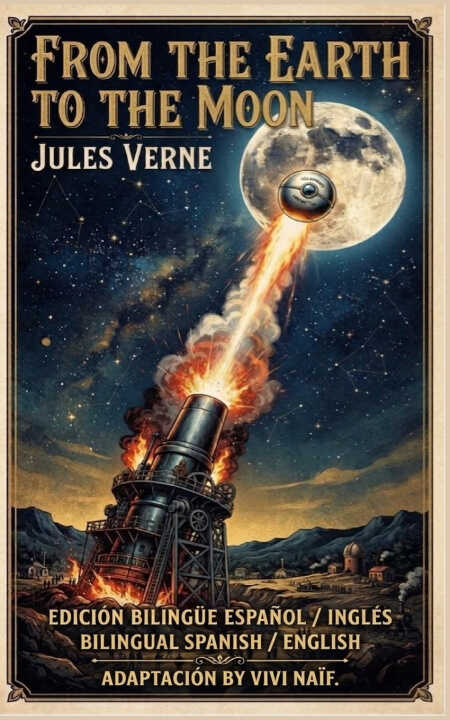 From the Earth to the Moon Jules Verne bilingual edition Spanish/English — vivi naïf