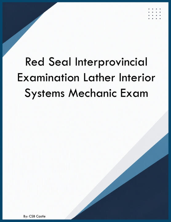 Red Seal Interprovincial Examination Lather Interior Systems Mechanic Exam