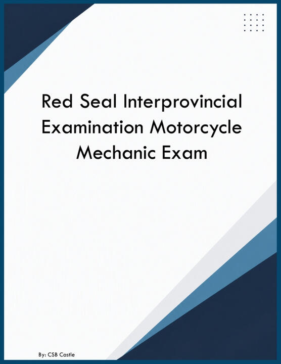 Red Seal Interprovincial Examination Motorcycle Mechanic Exam