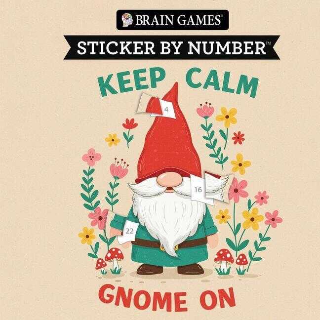 Brain Games - Sticker by Number: Keep Calm Gnome on