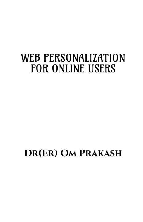 Web Personalization for Online Users